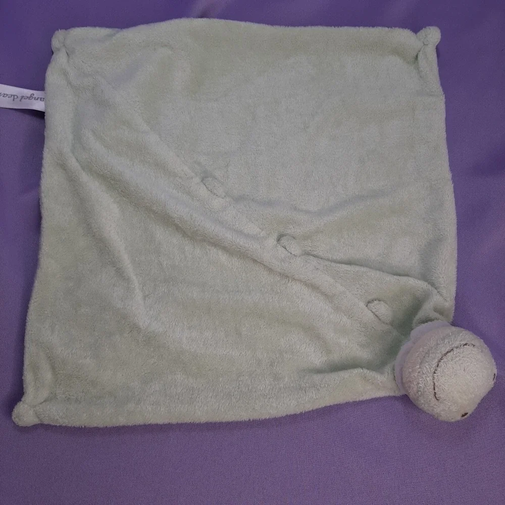 Angel Dear Frog Froggy Security Blanket Lovey Green Tan‎ Unisex 12 x 12 inch